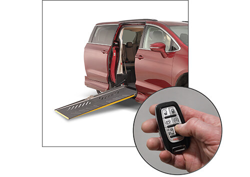 <strong>Easy Operation</strong></br>A power fold-out ramp is operated by an integrated key fob.